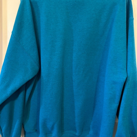 Teal Blue Christian-Themed Humorous Pullover Sweatshirt XL - Picture 4 of 4